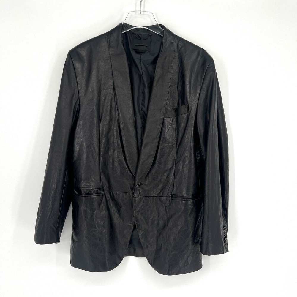 Diesel Black Gold Jacket Mens IT54 US44 Lambskin Leather Blazer‎ Black Classic